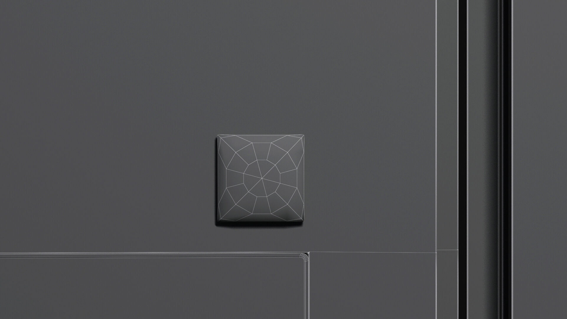 White Square Fridge Magnet - magnetic souvenir on refrigerator  3D model_6