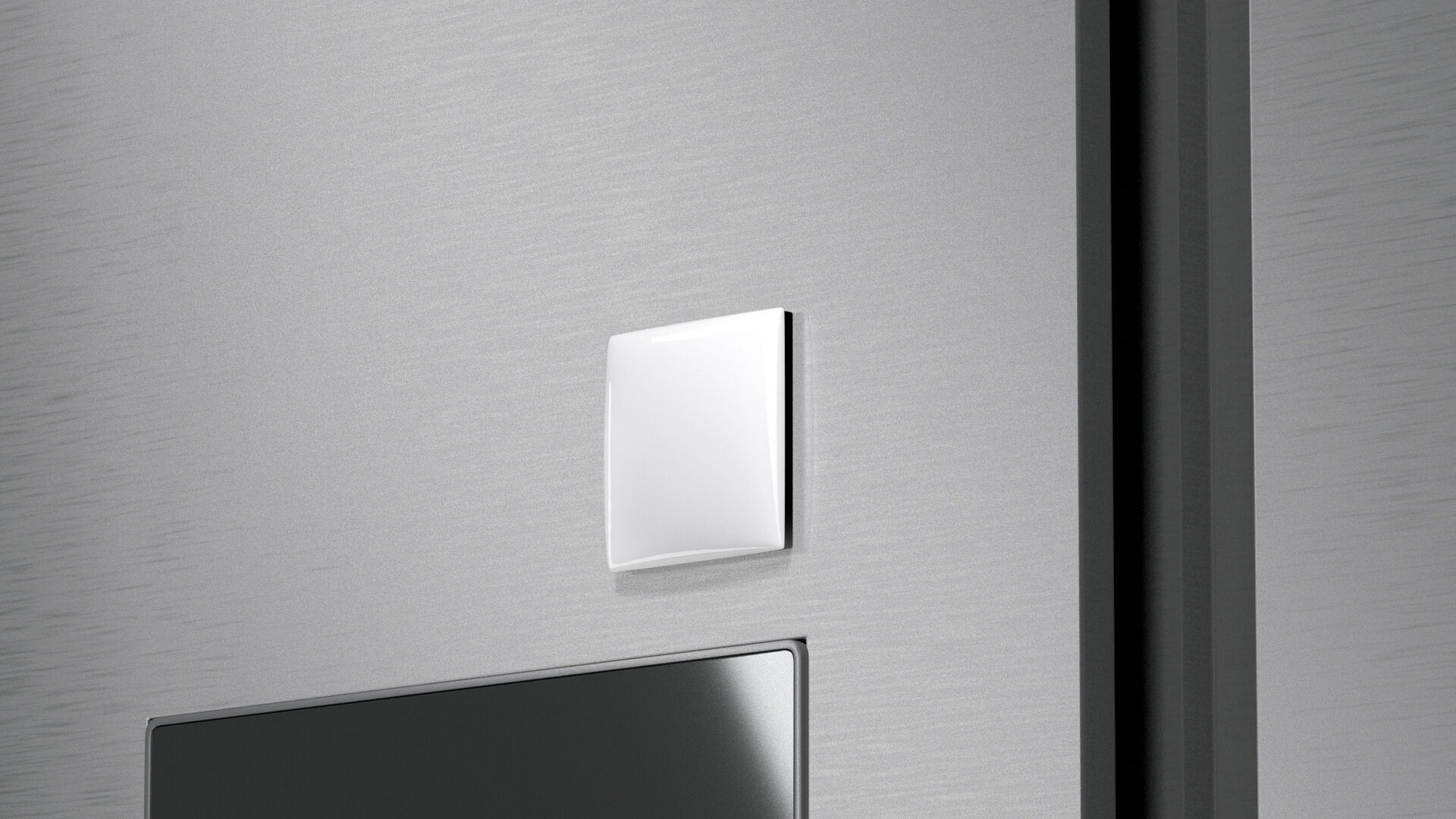 White Square Fridge Magnet - magnetic souvenir on refrigerator  3D model_4