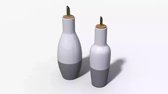 Oil and Vinegar Set Low-poly 3D model Oil and Vinegar Set Low-poly 3D model