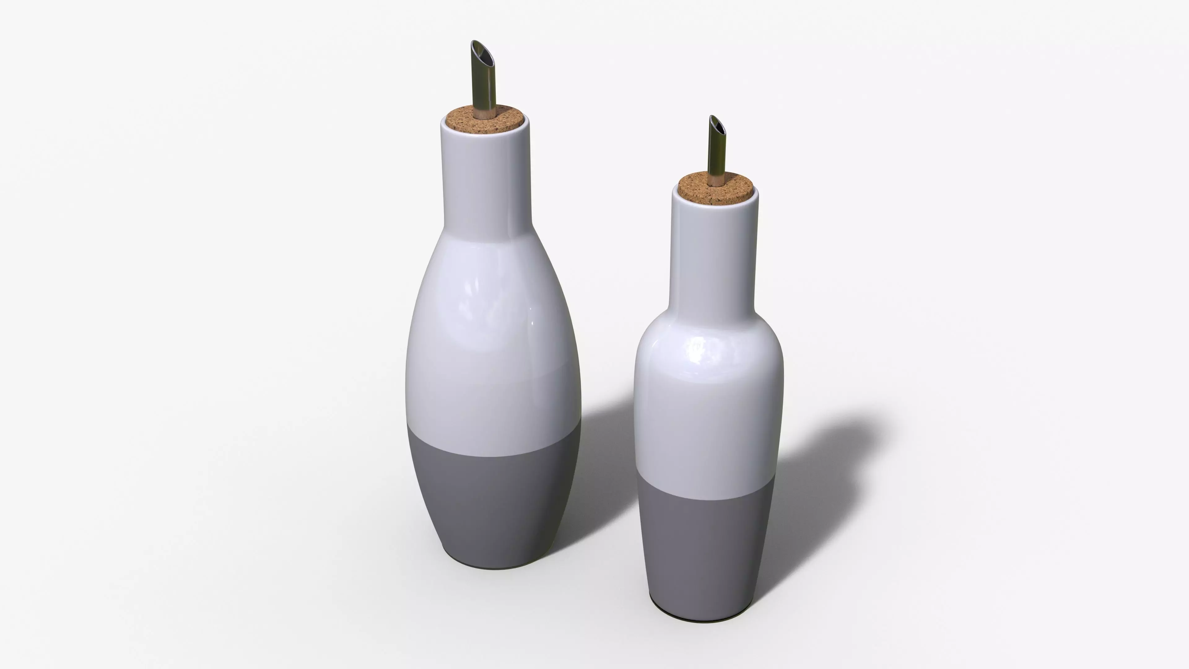 Oil and Vinegar Set Low-poly 3D model_0