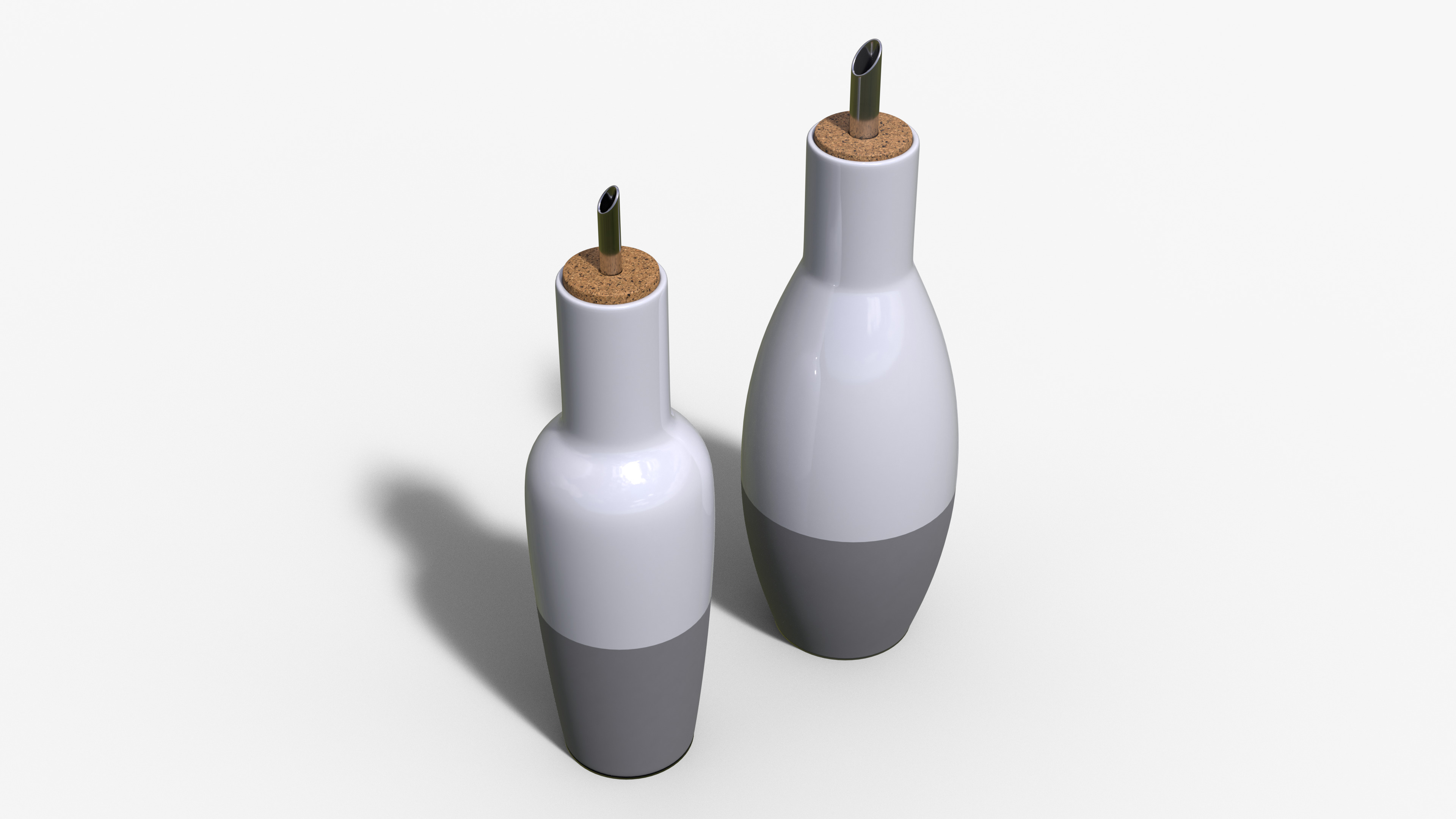 Oil and Vinegar Set Low-poly 3D model_4