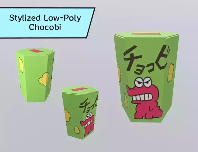 Stylized Low-Poly Chocobi Snack Box