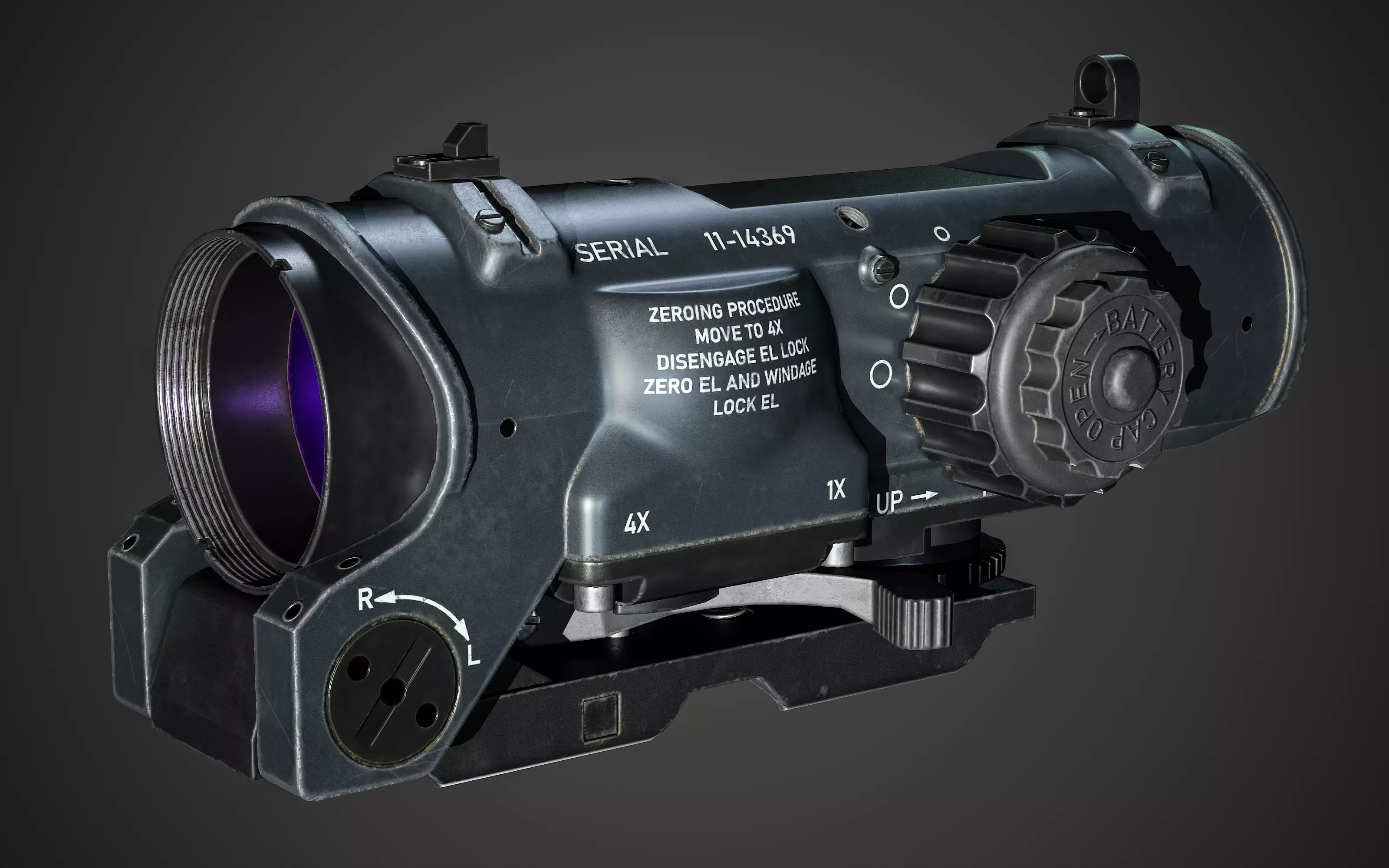 Elcan Specter DR 1x 4x Low-poly 3D model_0