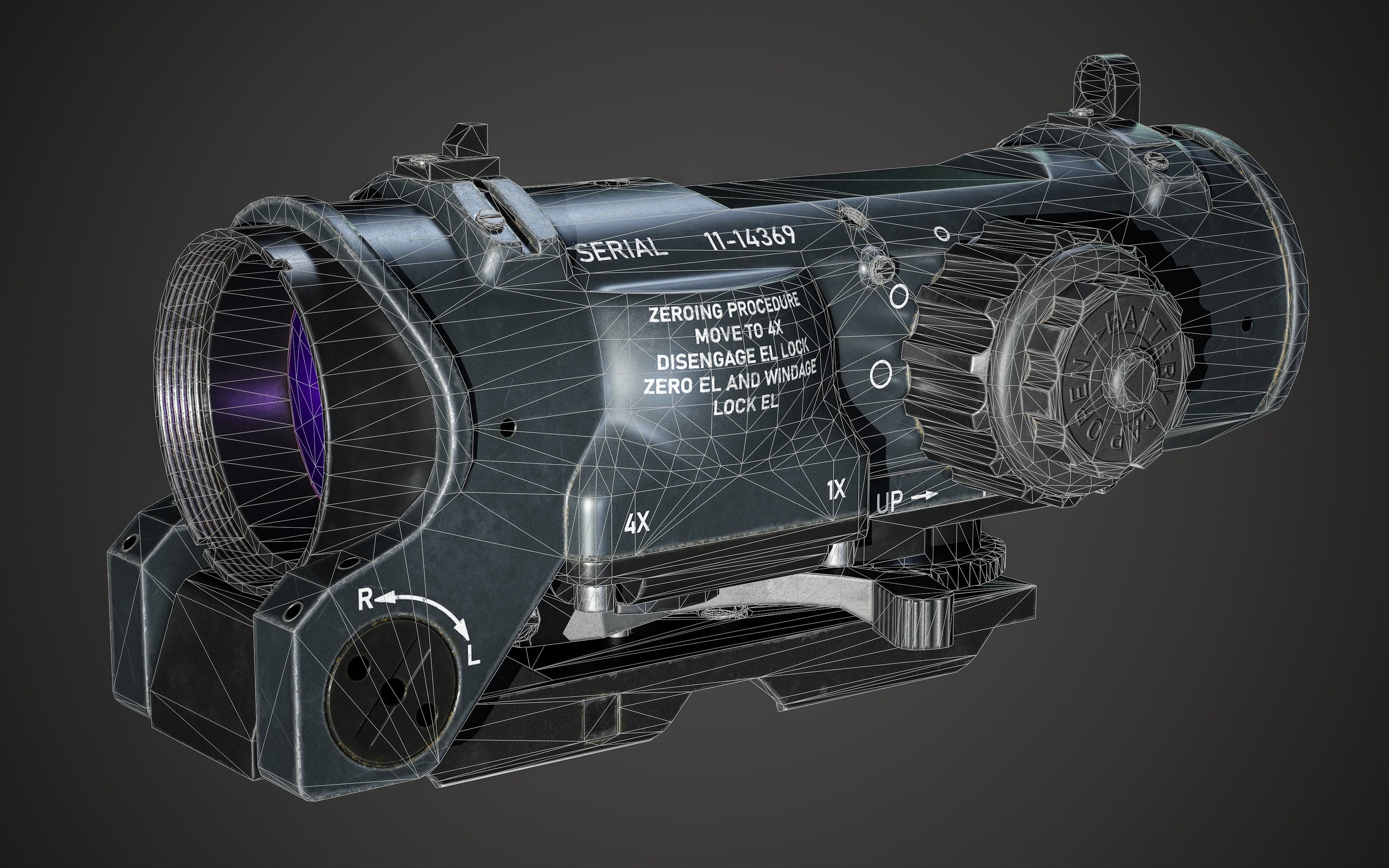 Elcan Specter DR 1x 4x Low-poly 3D model_1