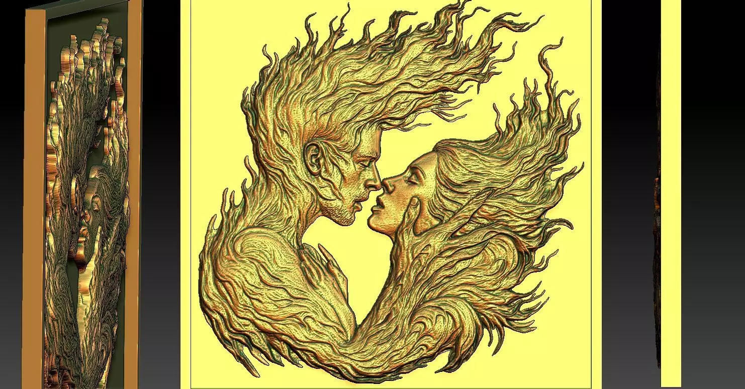 1 fire of love CNC Relief Model 3D print model_0