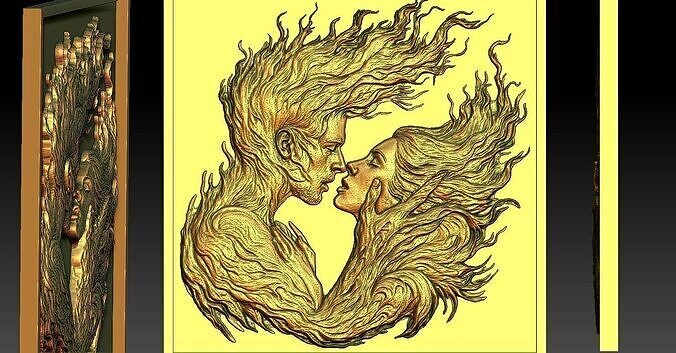 1 fire of love CNC Relief Model 3D print model