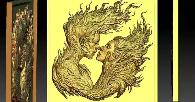 1 fire of love CNC Relief Model 3D print model