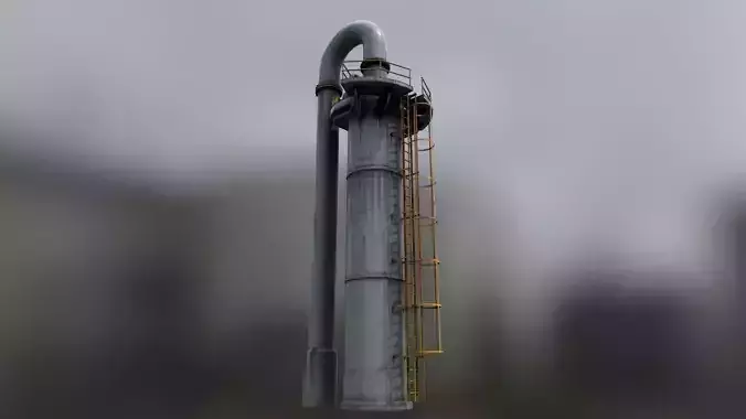 Rusted and Weathered Industrial Tower  Low-poly 3D model