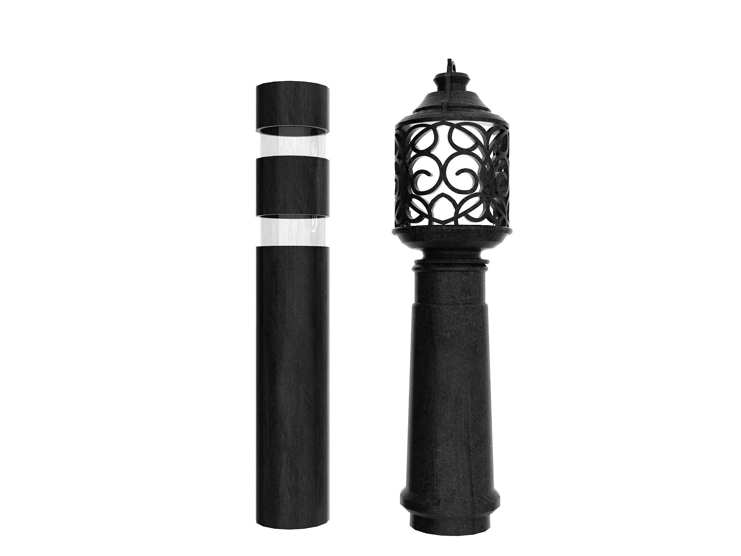 Street Lamp Low-poly 3D model_4