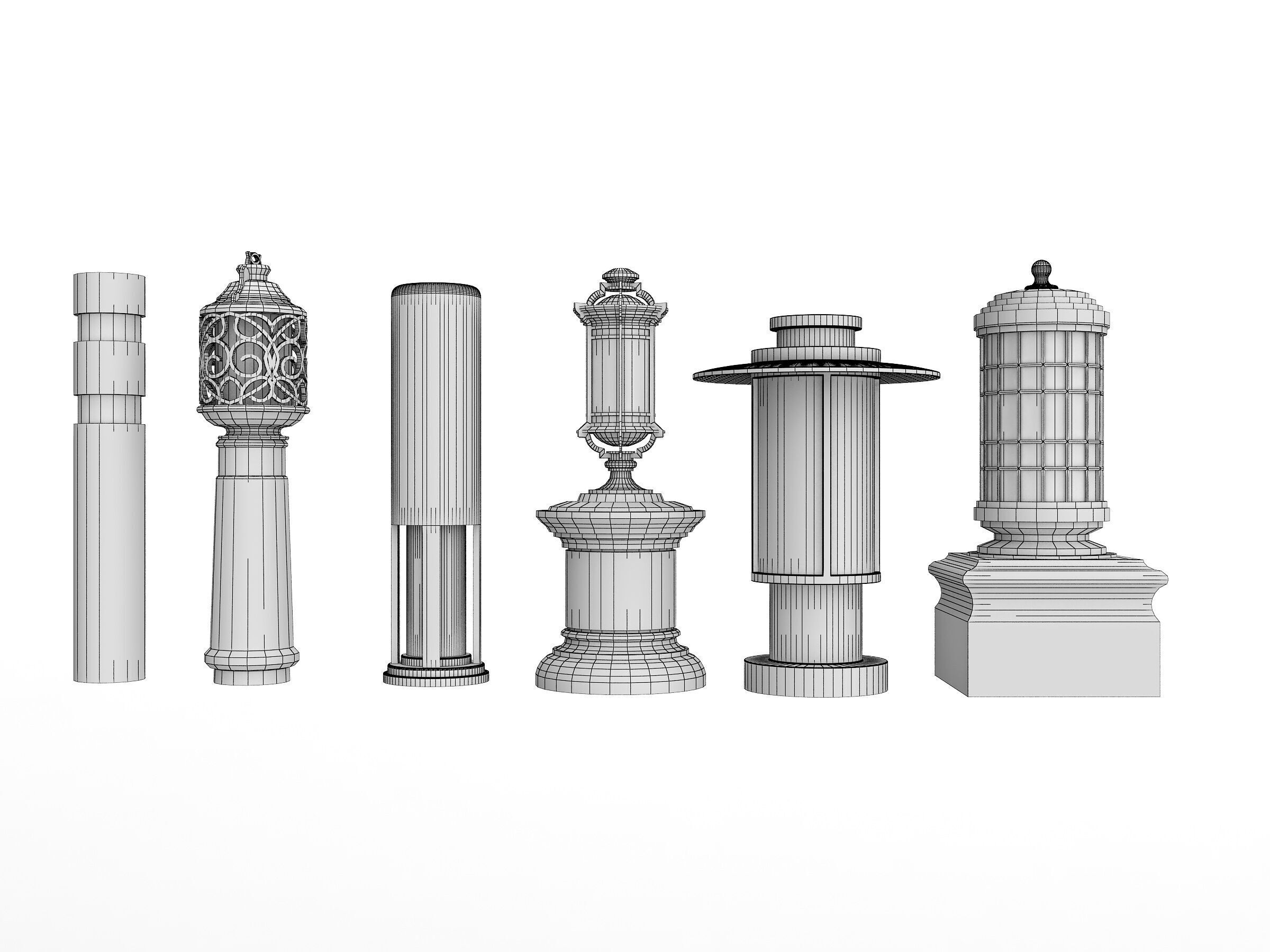 Street Lamp Low-poly 3D model_13