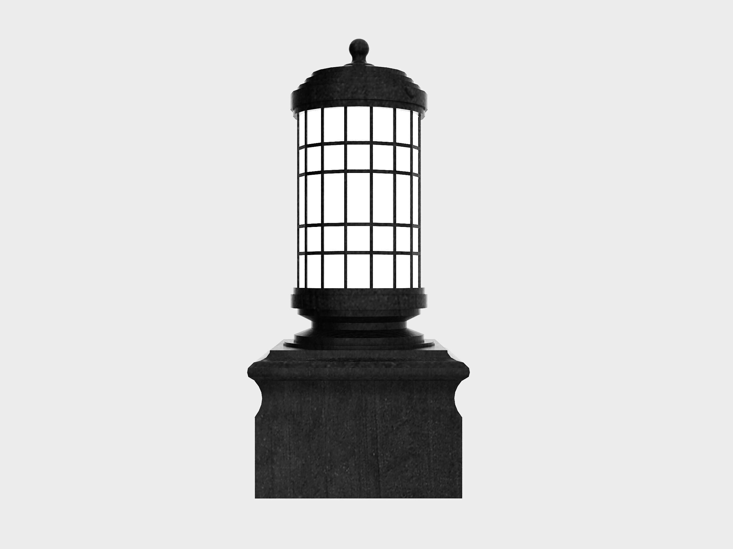 Street Lamp Low-poly 3D model_7