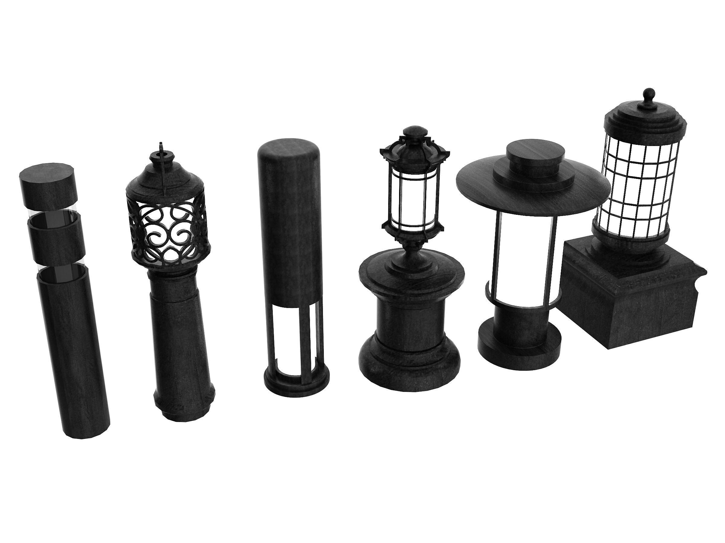 Street Lamp Low-poly 3D model_1