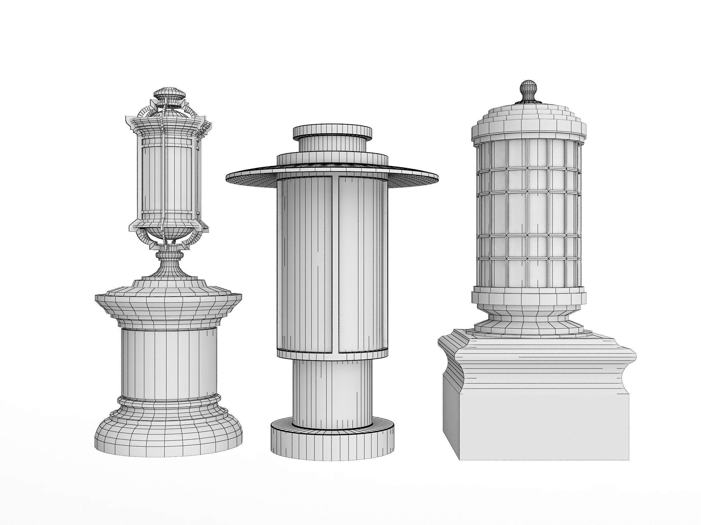 Street Lamp Low-poly 3D model_15