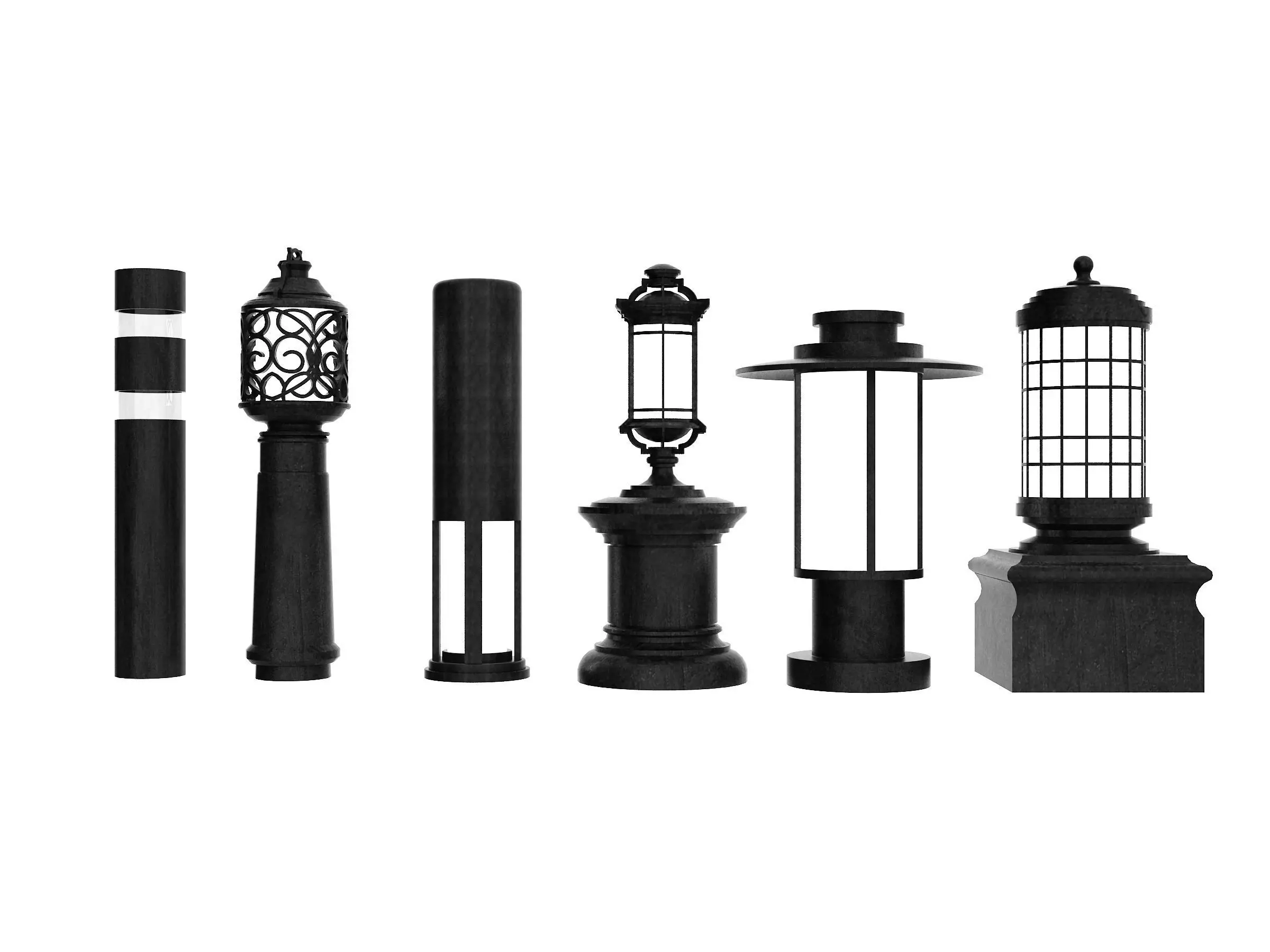 Street Lamp Low-poly 3D model_0