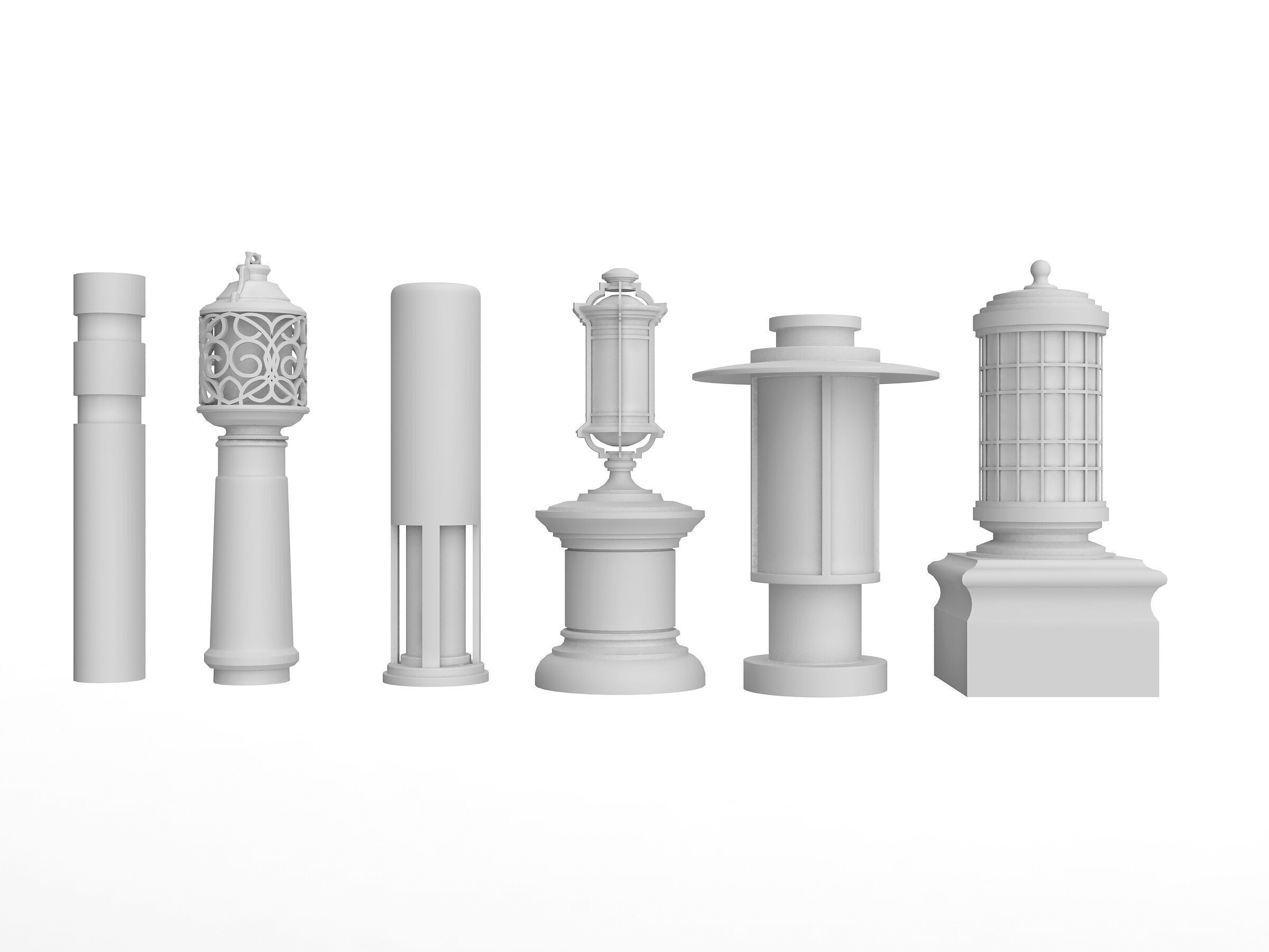 Street Lamp Low-poly 3D model_12