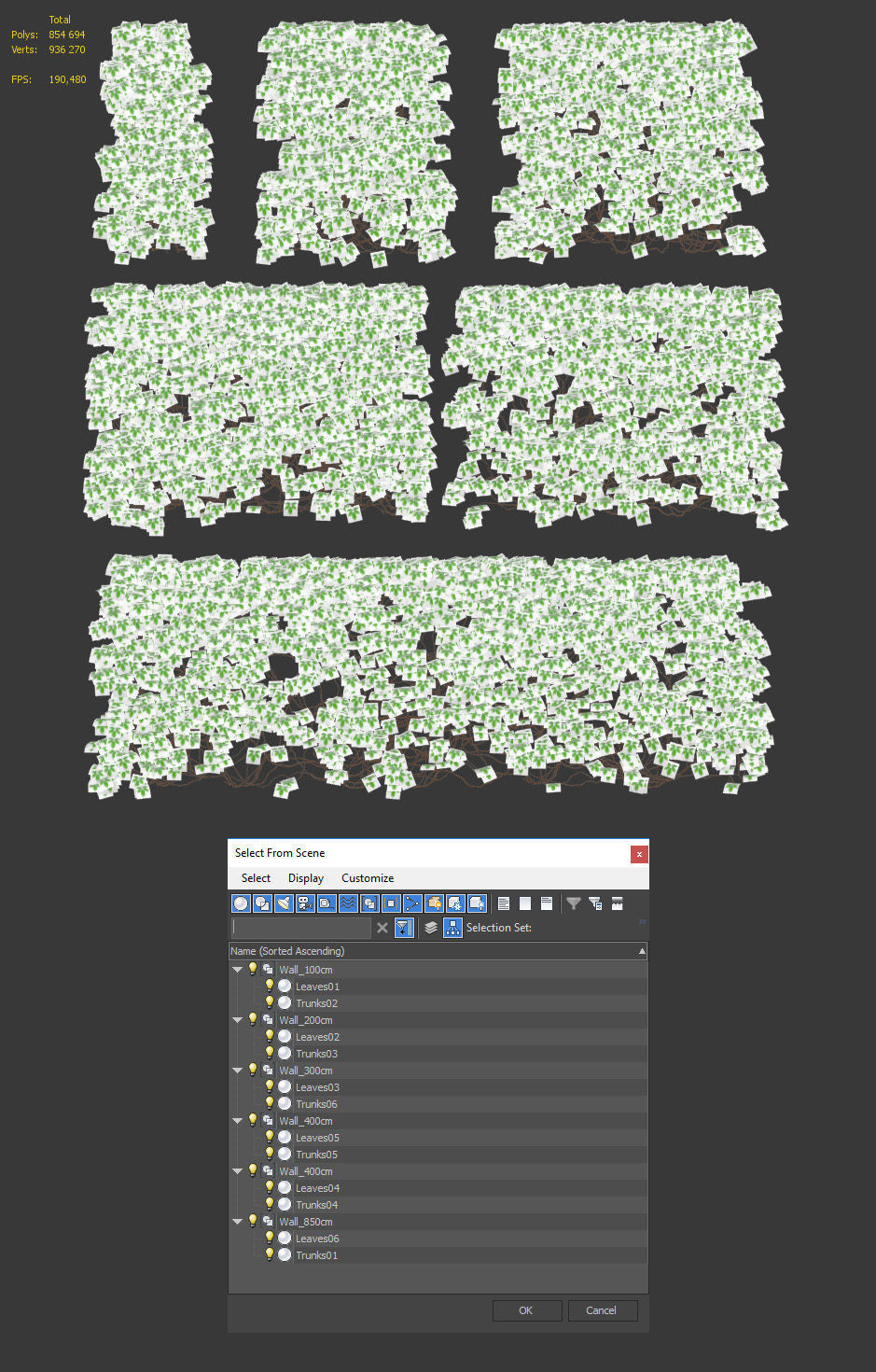 Leaves girlish grapes 6 sizes 3D model_2