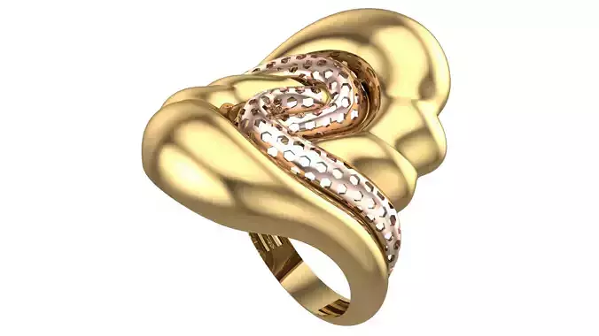 Bold Honeycomb Twist Ring- Lightweight 3D Printable Model-R7-01 3D print model