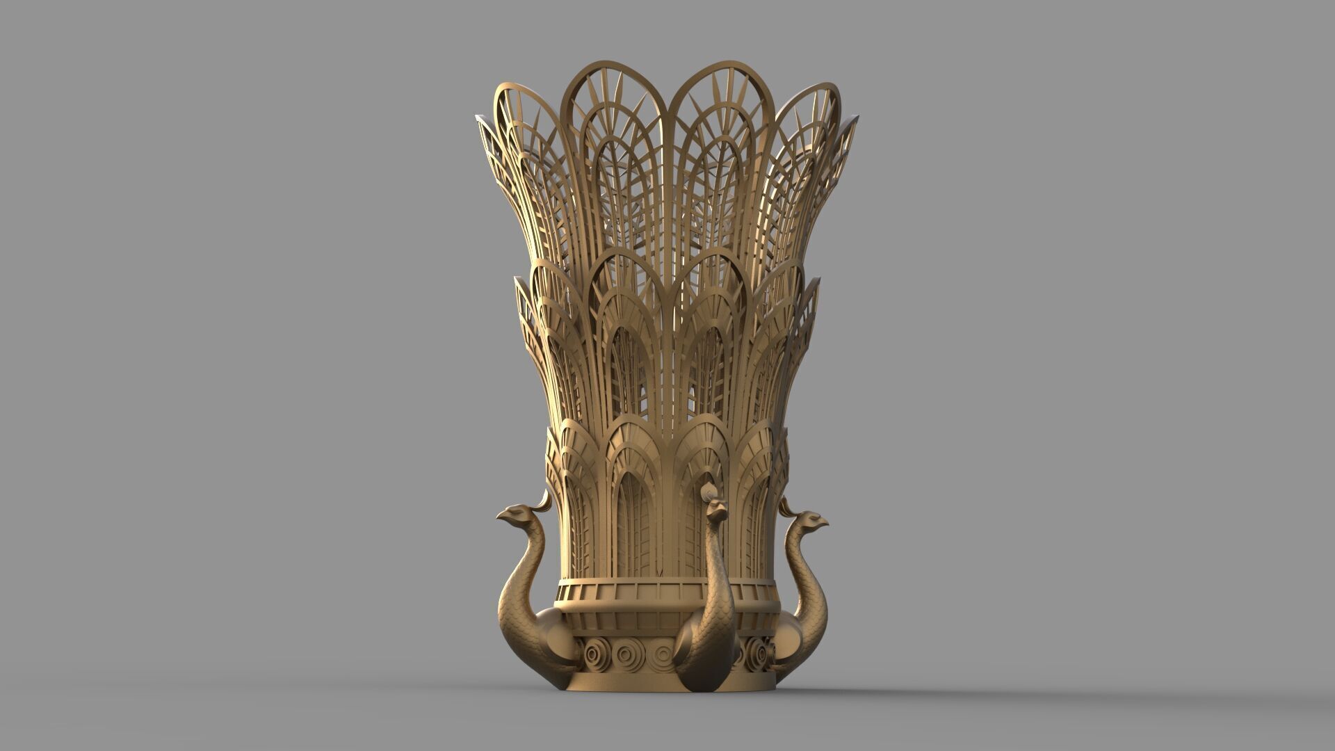 Peacock Vase 3D model_13