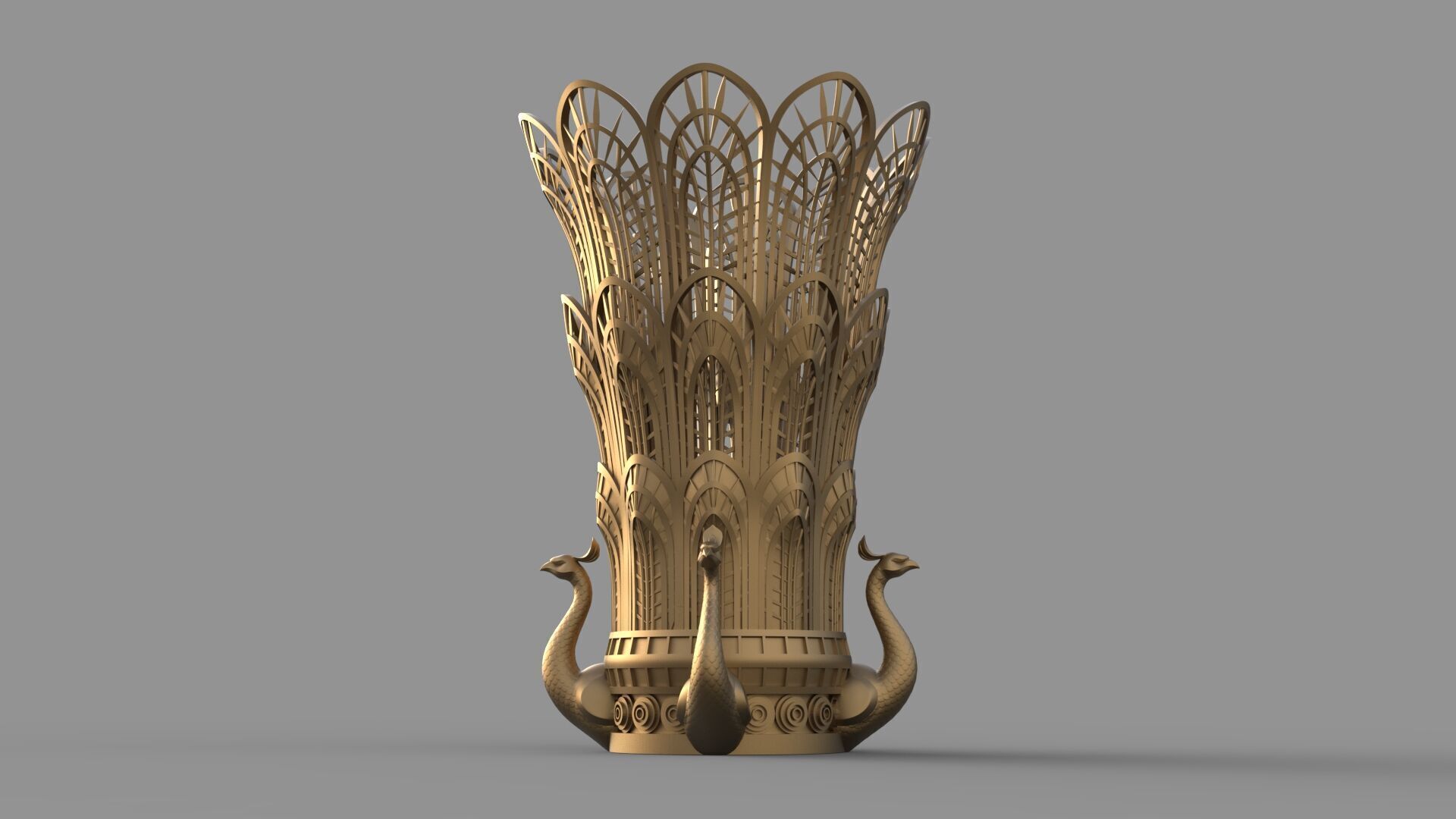 Peacock Vase 3D model_14