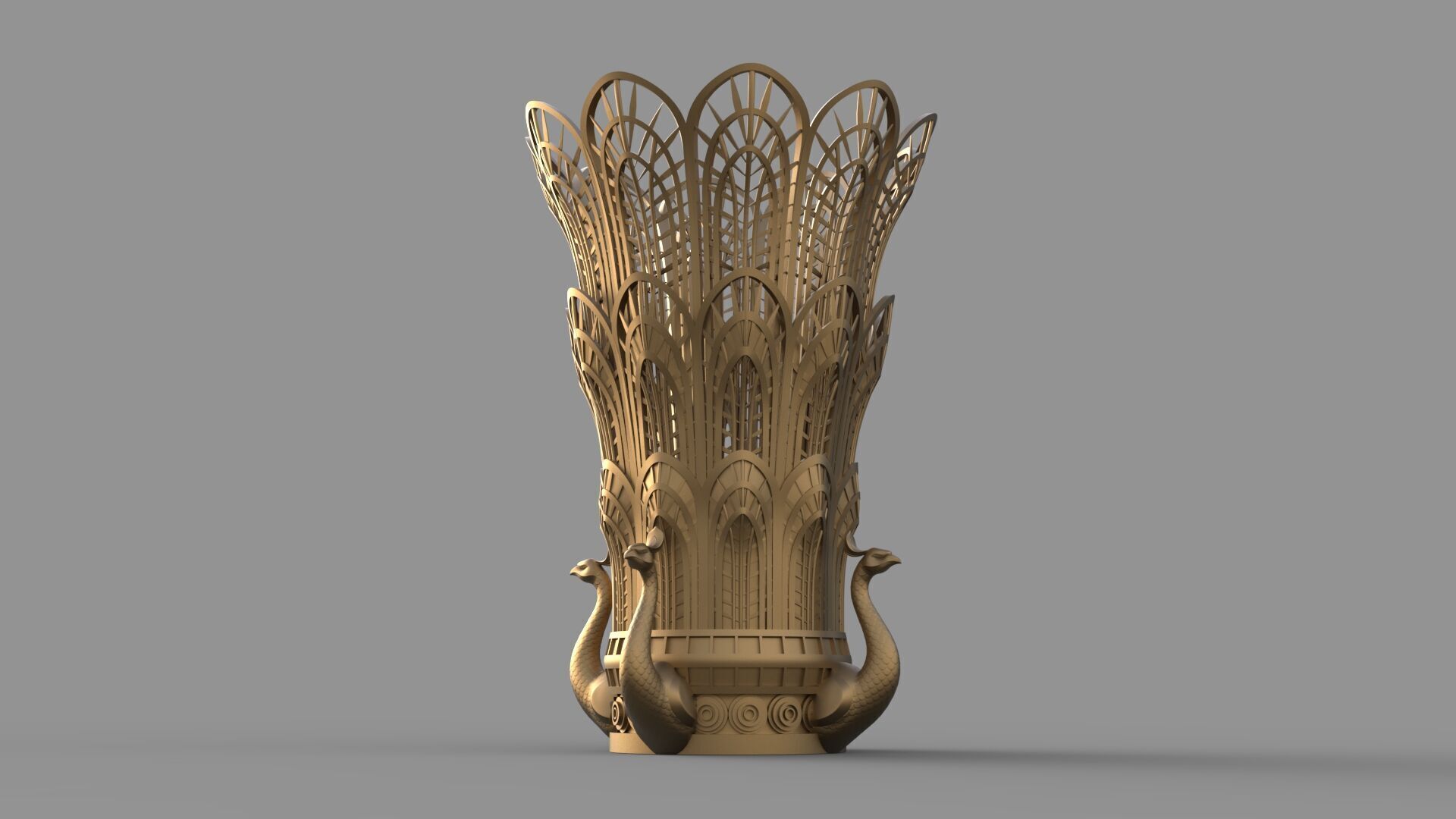 Peacock Vase 3D model_15