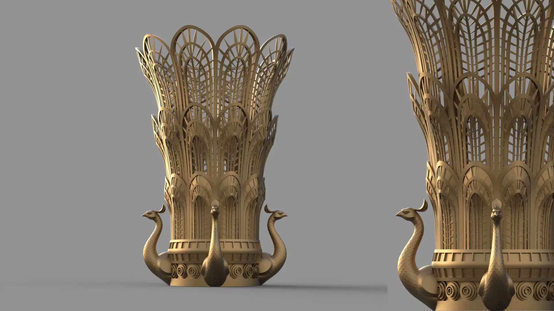 Peacock Vase 3D model_0