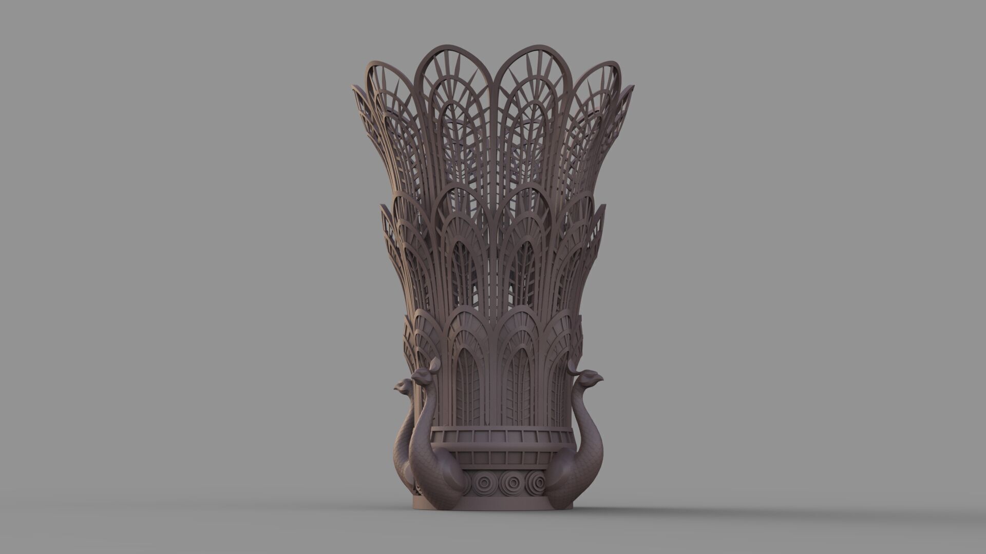 Peacock Vase 3D model_19