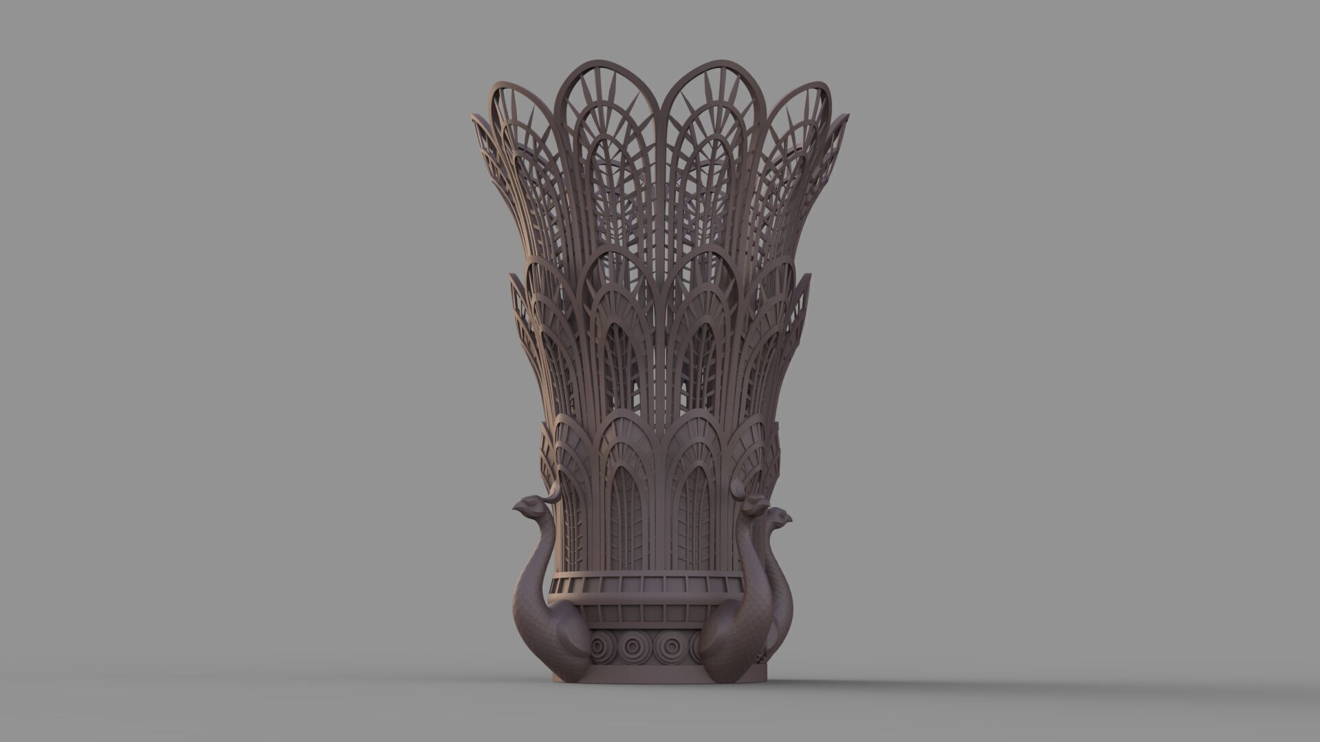 Peacock Vase 3D model_31