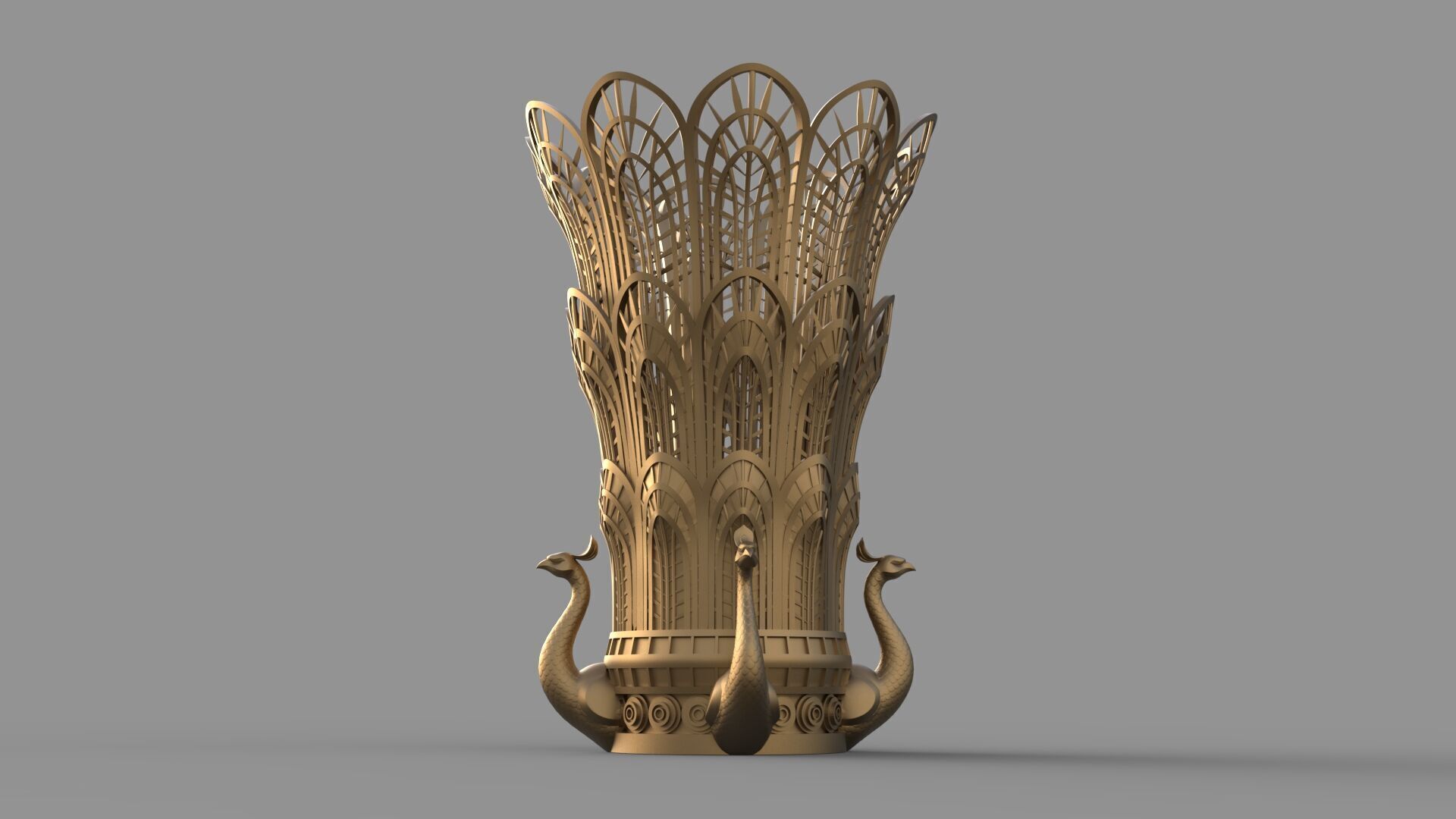 Peacock Vase 3D model_6