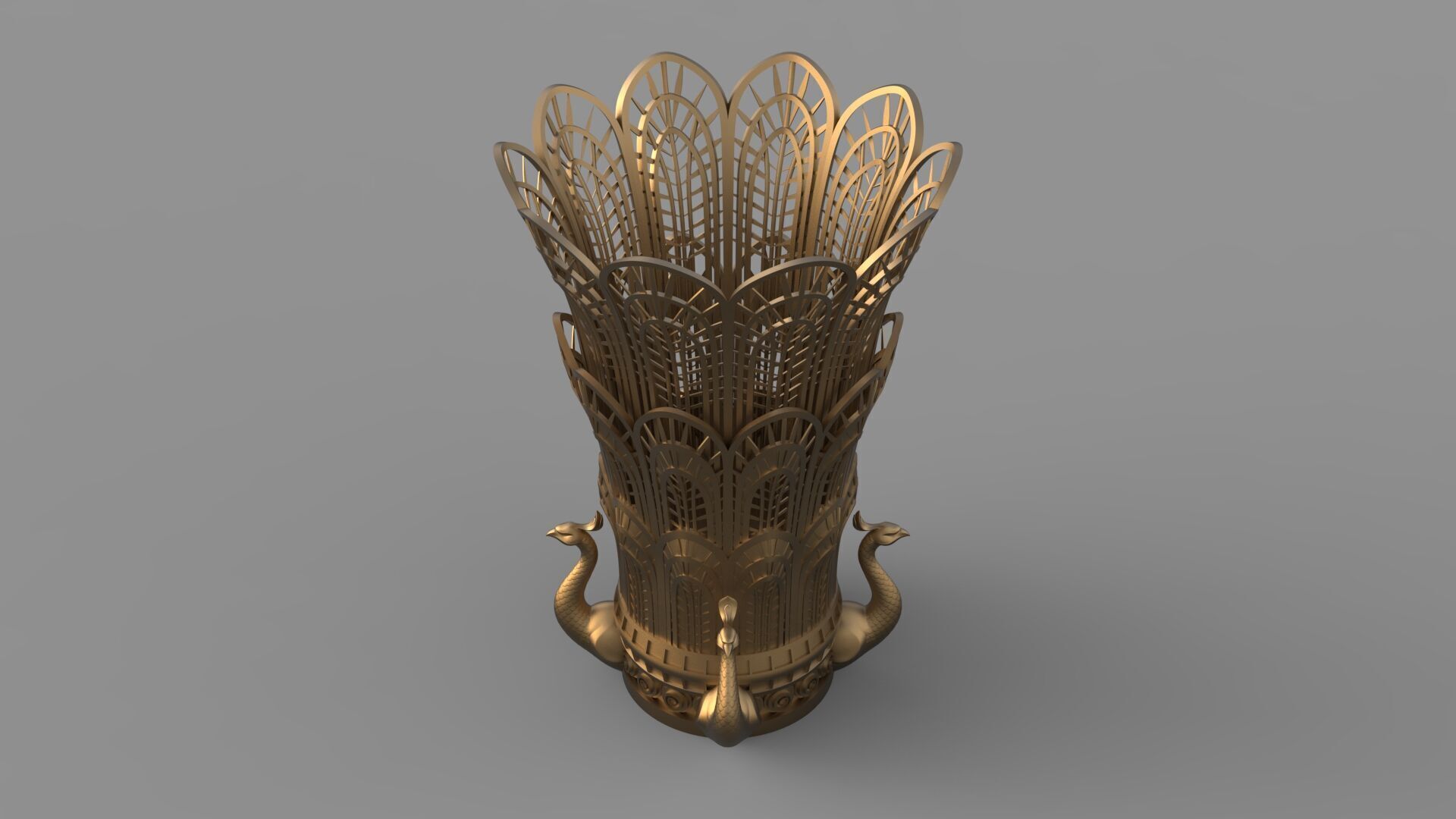 Peacock Vase 3D model_1
