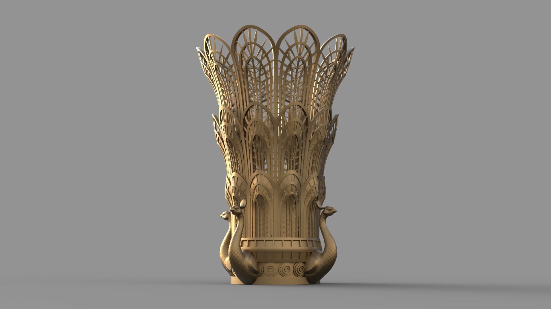 Peacock Vase 3D model_4