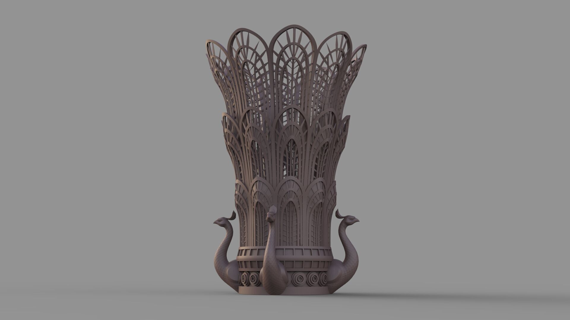 Peacock Vase 3D model_33