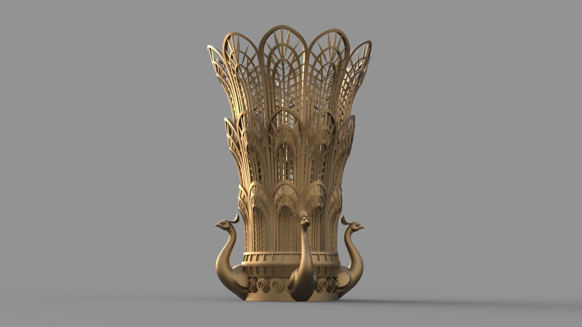 Peacock Vase 3D model_17