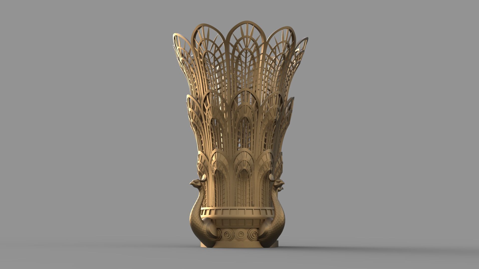 Peacock Vase 3D model_12