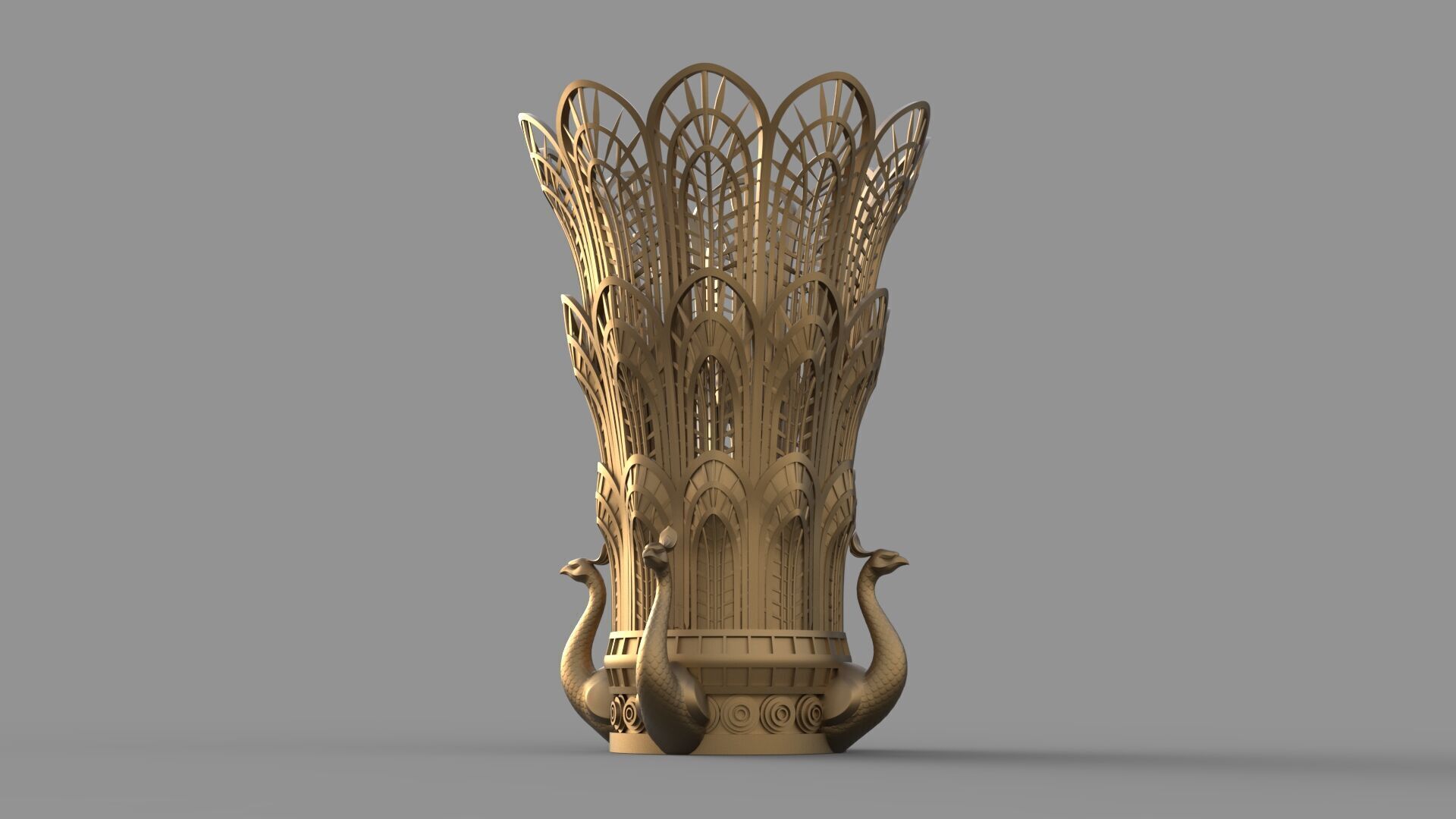 Peacock Vase 3D model_11