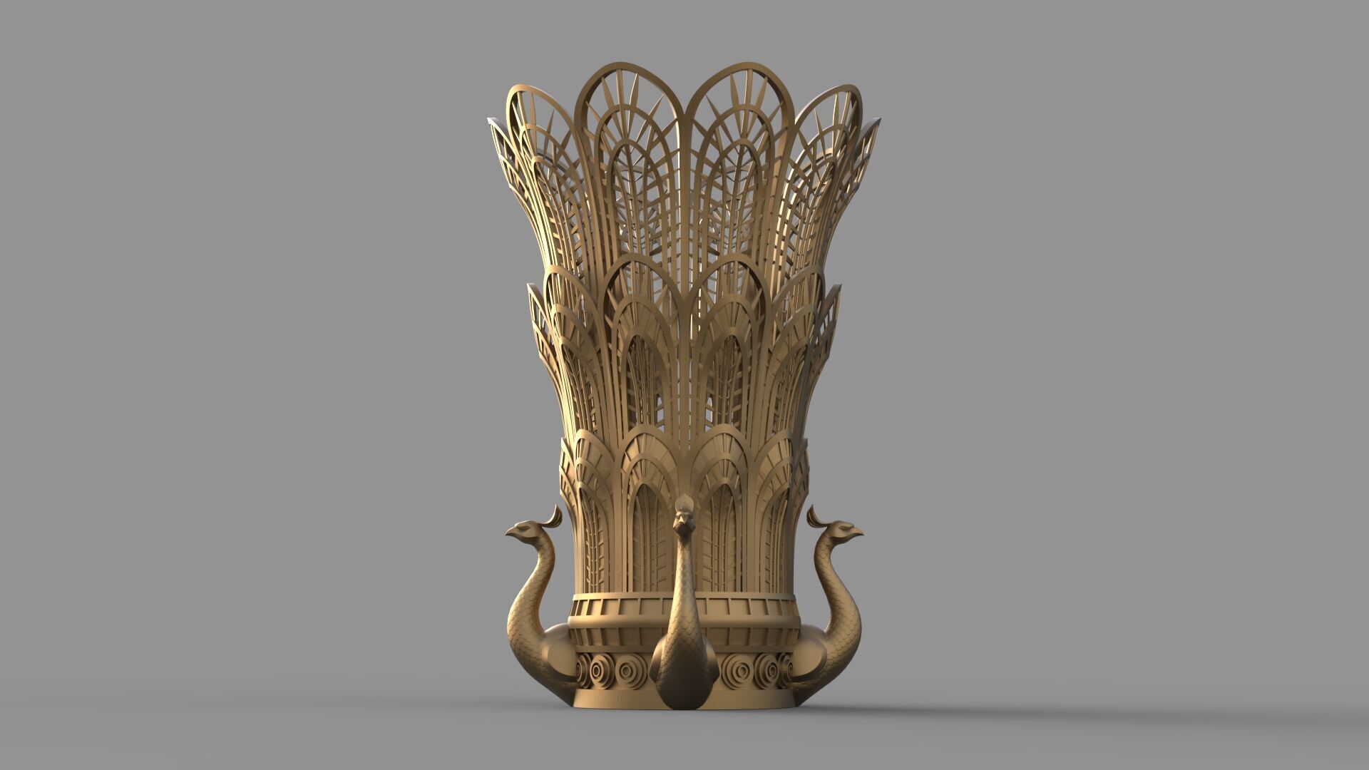 Peacock Vase 3D model_10