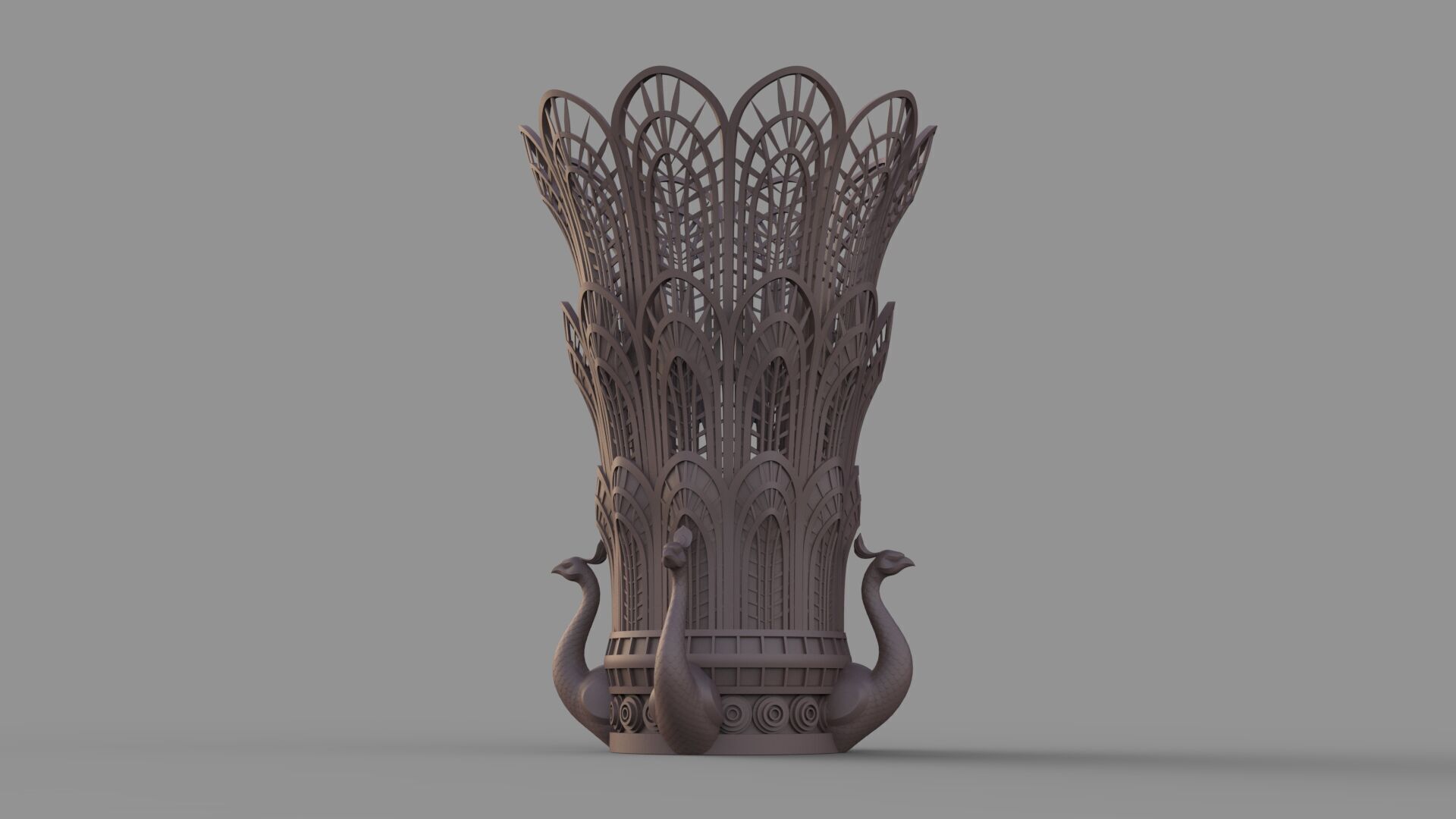 Peacock Vase 3D model_22