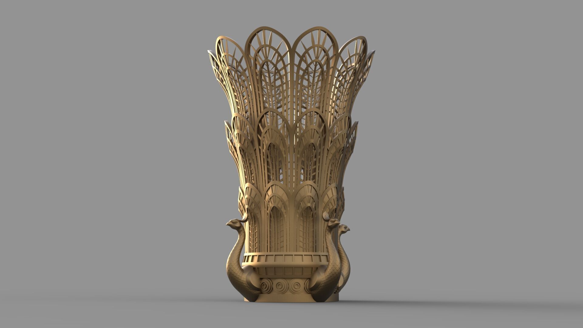 Peacock Vase 3D model_16