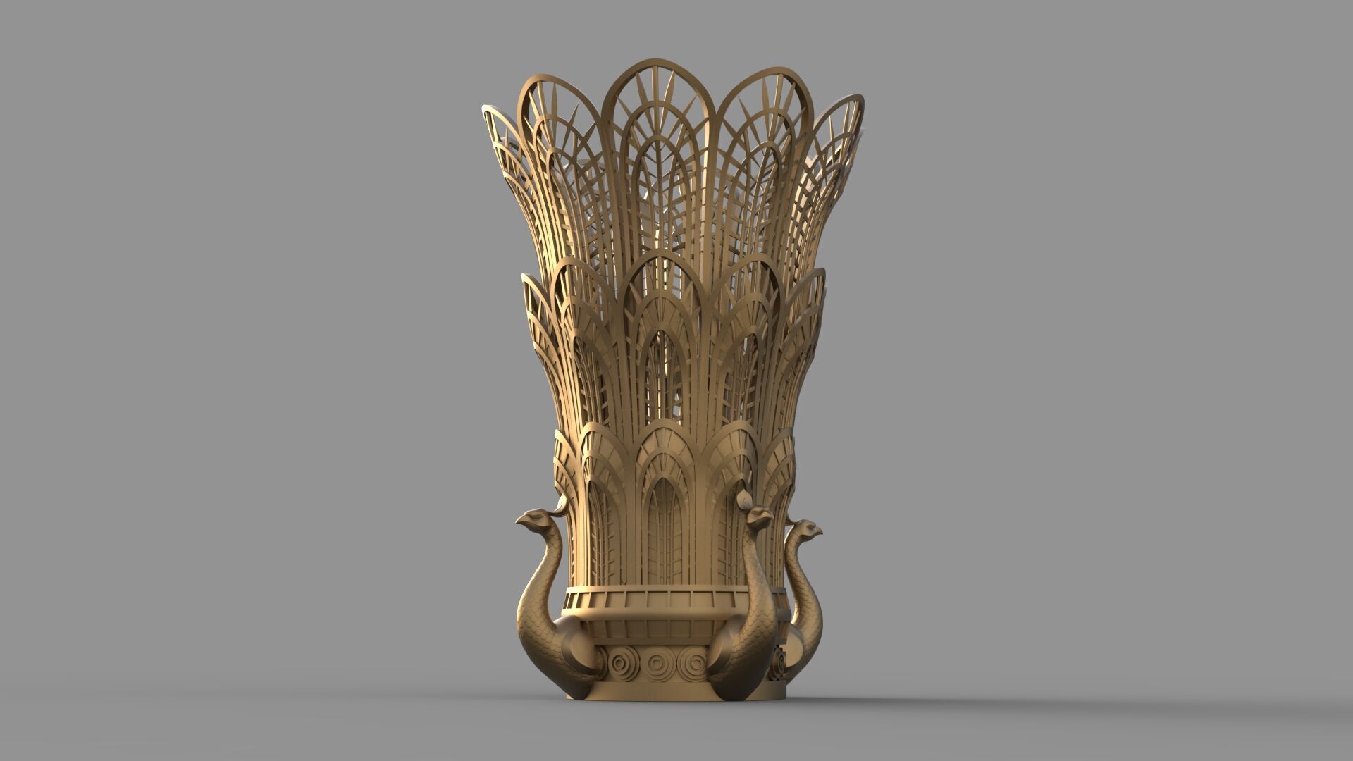Peacock Vase 3D model_5