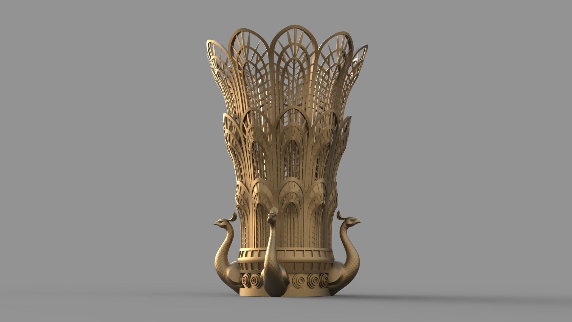 Peacock Vase 3D model_3