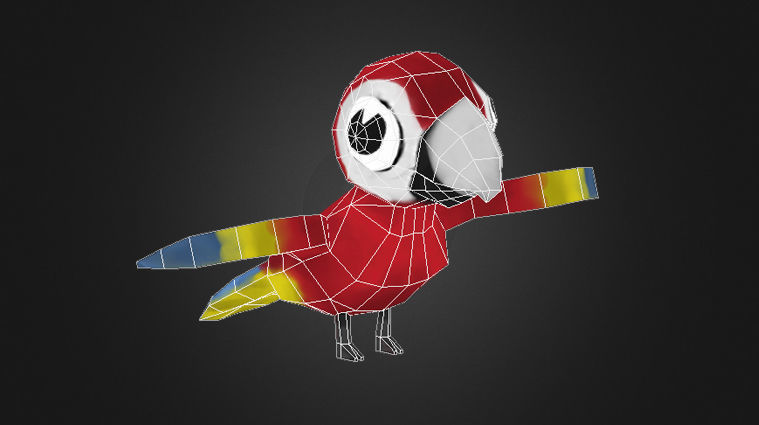 Low Poly Toon Birds Package  Low-poly 3D model_12