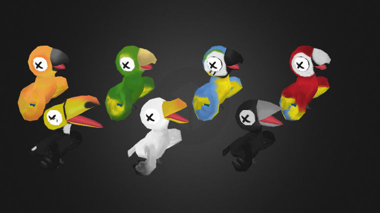 Low Poly Toon Birds Package  Low-poly 3D model_4