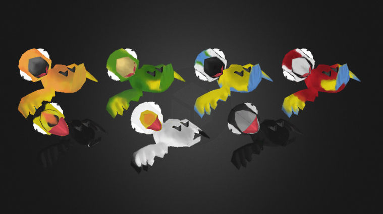 Low Poly Toon Birds Package  Low-poly 3D model_2