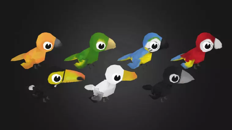 Low Poly Toon Birds Package  Low-poly 3D model_0