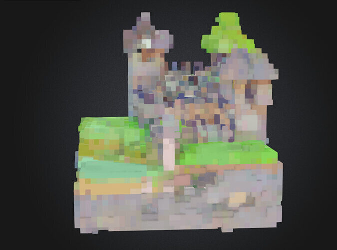 Mosswatch Keep  Voxel Medieval Castle 3D model
