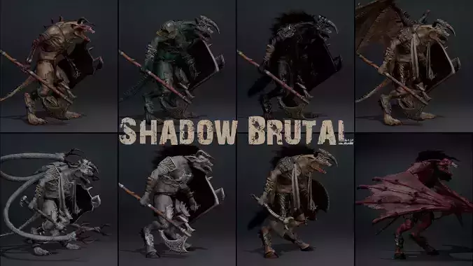 Shadow Brutal Low-poly 3D model