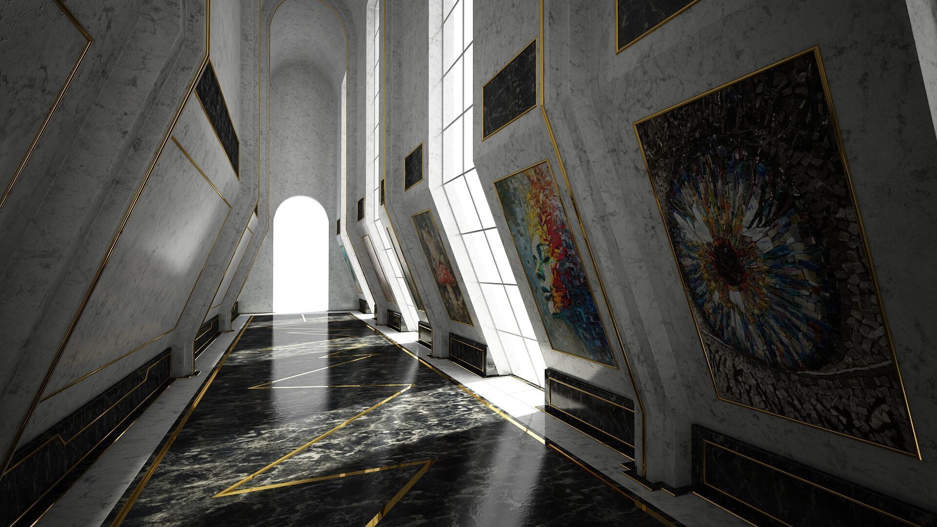 Sci-Fi Corridor 3D model_2