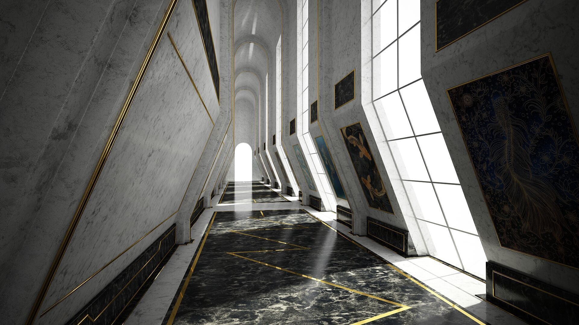 Sci-Fi Corridor 3D model_1