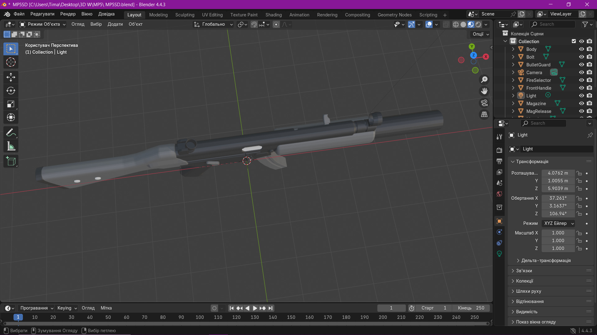 MP5SD Low-poly 3D model_1