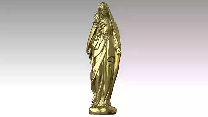 Virgin Mary holding flowers 