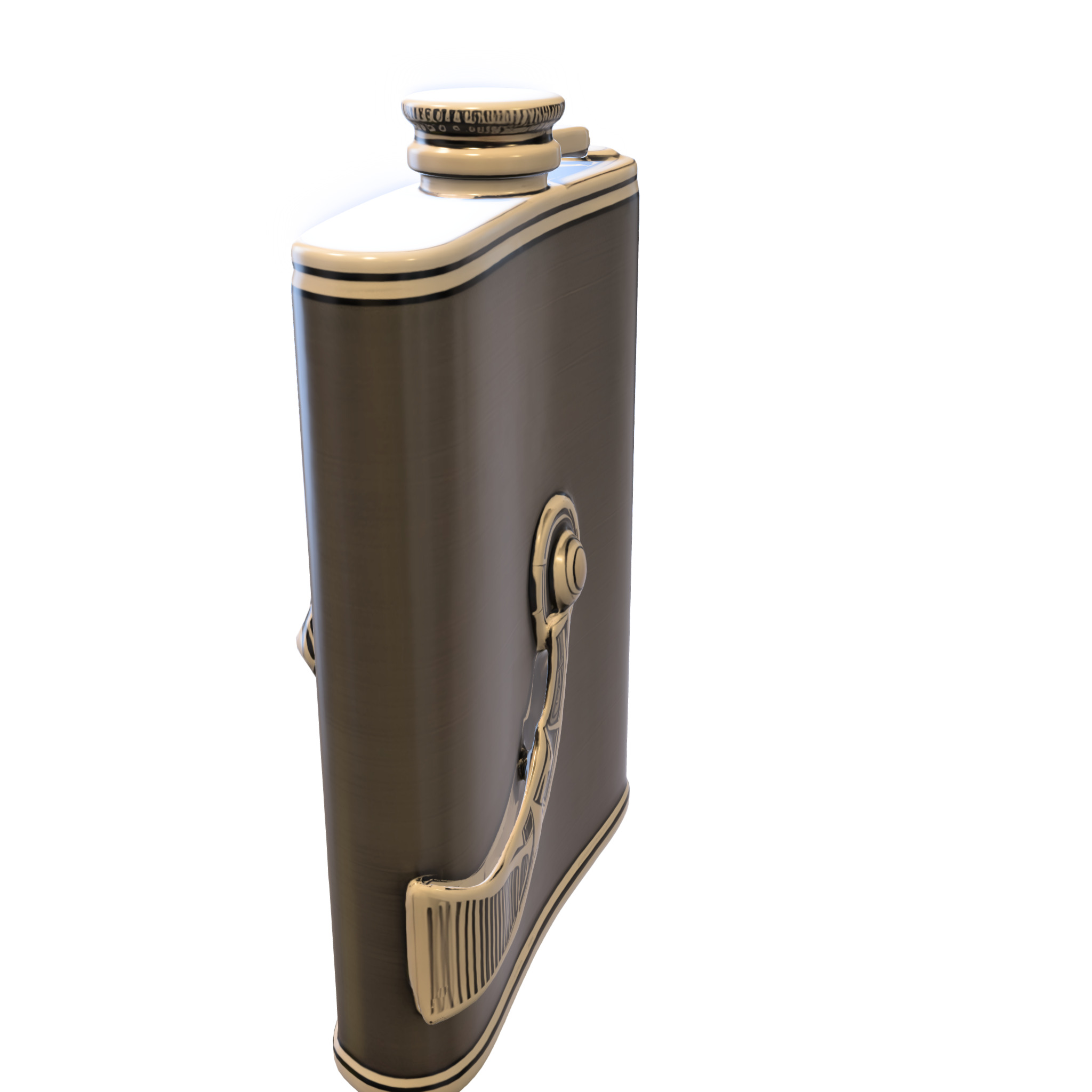 Skull Emblem Flask Low-poly 3D model_2